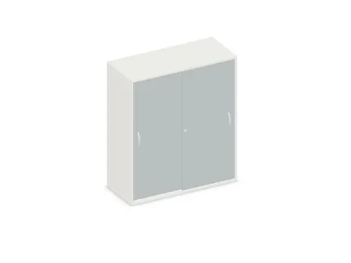 Schuifdeurkast 1150x1000x430mm Romp Wit Decor Front Lichtgrijs