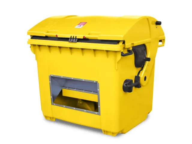 strooigoedbak,HxBxD 1035x1360x765mm,HDPE,geel,deksel geel