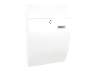 muurbrievenbus,staal,mat wit,HxBxD 480x322x155mm,inworp/uitname voor - 1