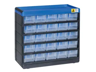 Magazijnkast,HxBxD 285x300x135mm,25lade(n),laden doorschijnend wit - 2