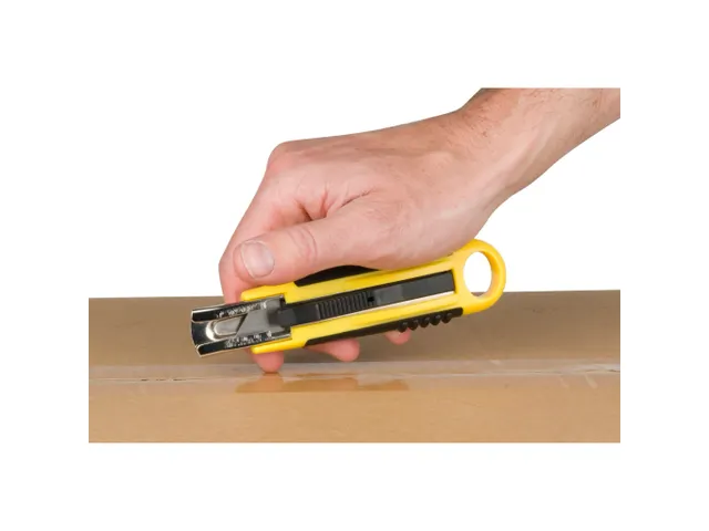 Veiligheidssnijmes Met Terugschietfunctie 18mm Geel/Zwart