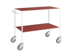 tafelwagen,draagverm. 150kg,2xstaalplaat,staaletage,wit,TPE-banden