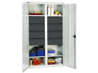 Materiaalkast 1800x1000x500mm 4legborden Uitschuifbaar 8laden Grijs - 1
