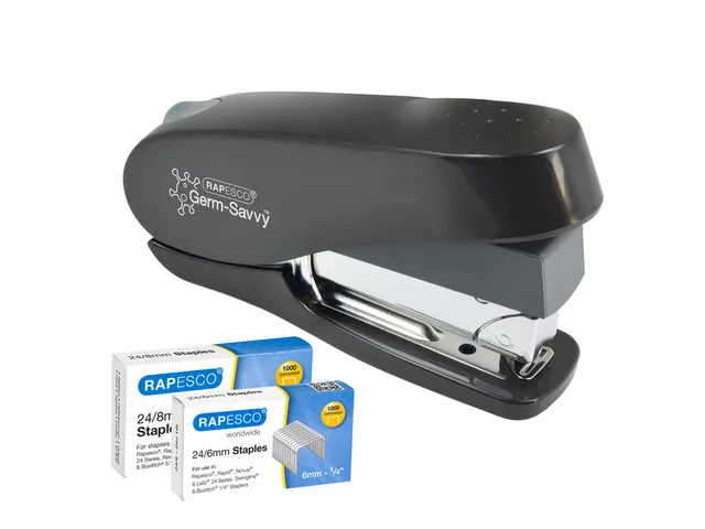 Nietmachine Rapesco Germ-Savvy Less Effort Eco Luna antibacterieel zwa