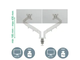 Monitorarm 2 Schermen Leitz Ergo ruimtebesparend dubbel grijs - 4