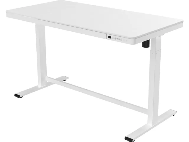 Zit-Sta Werkplek 140cm Kunststof Wit Blad Elektrisch Verstelbaar