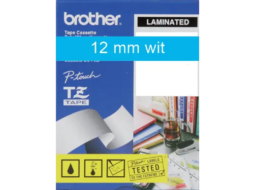 Labeltape Brother P-touch TZe-535 standaard 12mm wit op blauw