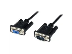 1m zwarte DB9 RS232 seriële nullmodemkabel F/M