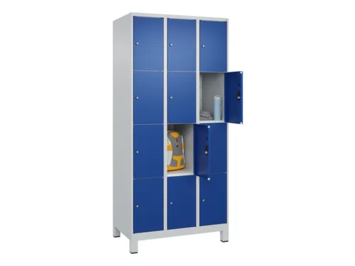 lockerkast,HxBxD 1950x900x500mm,3x4vakken,vak B 300mm,cil.-slot,voeten