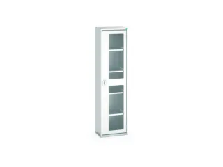 vitrinekast 2000x525x350mm 4xStalen bodem romp RAL7035 front RAL7035 - 1