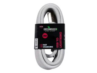 Kabel Green Mouse USB-A to Lightning data Woven 2m blisterverpakking - 2