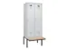 locker met bank,voor scheiding van kleding,HxBxD 2120x800x815mm,2vak