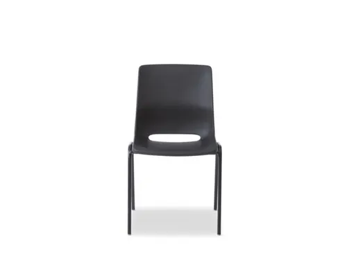 Kunststof kuipstoel,4voeten zwart,zitting PP charcoal