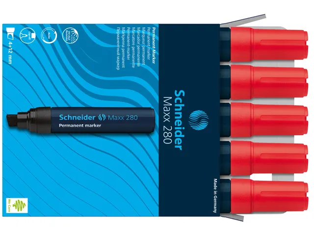 Marker Schneider Maxx 280 permanent beitelpunt rood