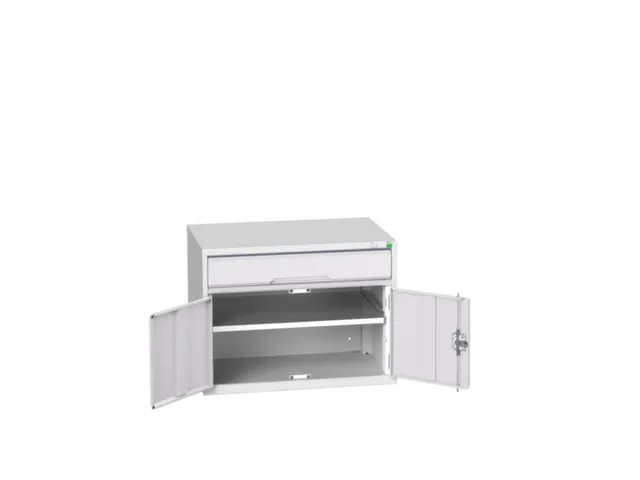 ladekast HxBxD 600x800x550mm 1lade 2deuren RAL7035 front RAL7035