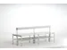 banc double,HxLxP 770x2000x725mm,barres alu,structure acier RAL7035