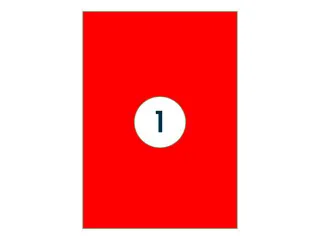 Gekleurde Etiketten 210x297mm A4 Fluor Rood 42324 - 2