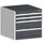ladekast HxBxD 600x650x650mm 4laden romp RAL7035 front RAL7016
