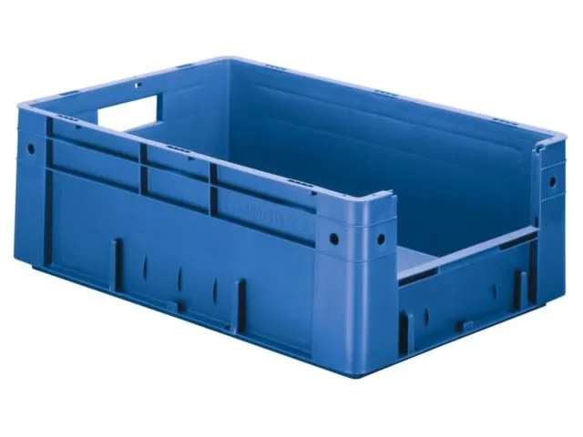 Euronorm Stapelkrat Blauw 210x600x400mm 38l Gesloten Grijpopening