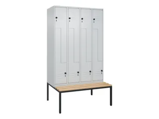 Z-garderobekast,HxBxD 2120x1200x815mm,8vak,vak B 300mm,draaigrendel - 1