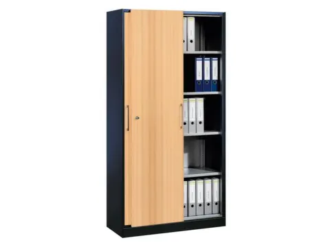 schuifdeurkast,HxBxD 1980x1200x435mm,4xStalen bodem,5 OH