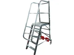 verrijdbare treden-platformladder,eenzijdig,5trede(n),stand H 1,1m
