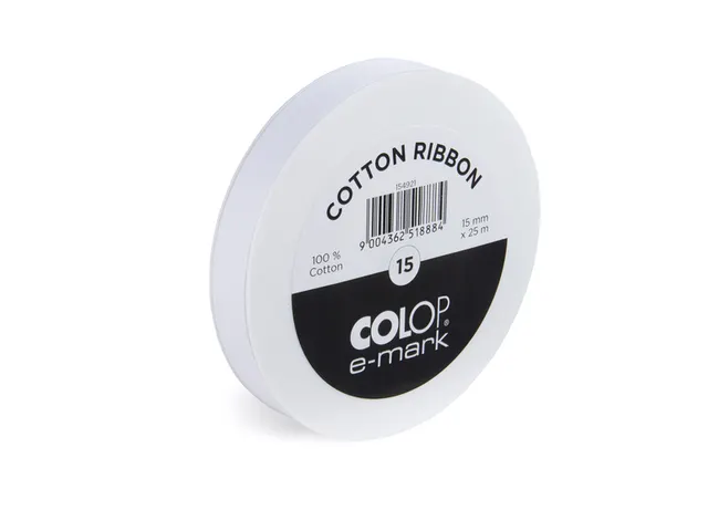 Lint Colop E-mark 15mmx25m wit
