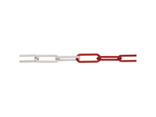 afzetketting,v. afzetpaal met ketting,Ø 6mm,L 50m,nylon,rood/wit - 1
