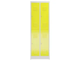Dubbeldekse garderobekast 1800x590x500mm 2x2vak klink RAL7035 RAL1018 - 2