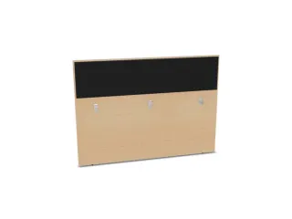 baliepaneel,v. bureau,aanbouw achter,B 1600mm,NE-esdoorn,BN8033-zwart - 1