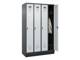 locker,HxBxD 1950x1200x500mm,4vak,vak B 300mm,draaigrendel,sokkel - 1