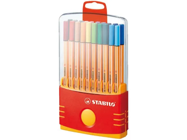 Fineliner STABILO Point 88/20 ColorParade étui orange/anthracite 20 p