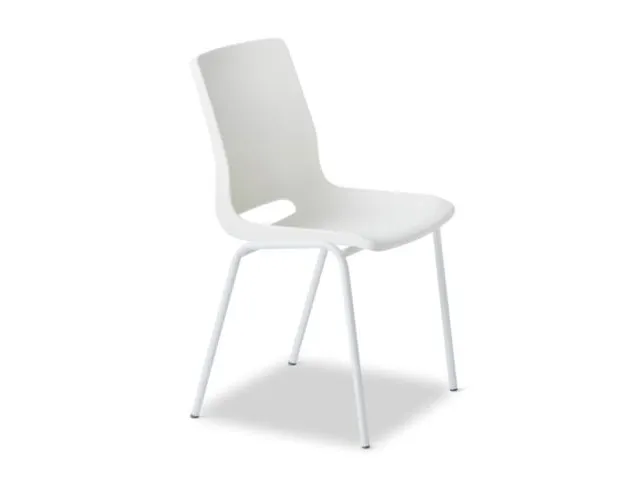 Siège Coque plastique 4 pieds Snow Assise PP vanille