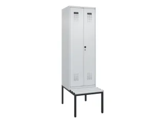 locker met bank,voor scheiding van kleding,HxBxD 2120x600x815mm,2vak - 2