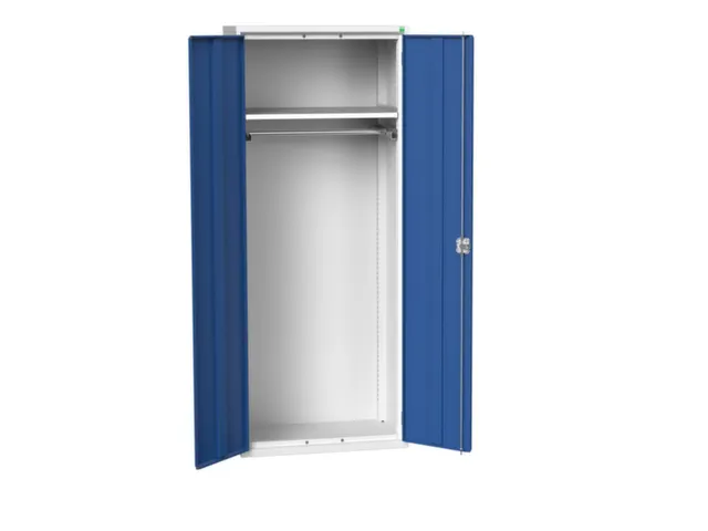 Lockerkast 2000x800x550mm 1 vak, dubbele vleugeldeur, RAL7035 +RAL5010