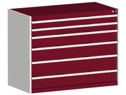 ladekast 1000x1300x650mm 6laden zware lasten RAL7035 front RAL3004