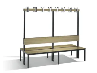 omkleedbank,HxLxD 1710x2000x760mm,HPL eiken-sereno,frame staal RAL7021 - 1