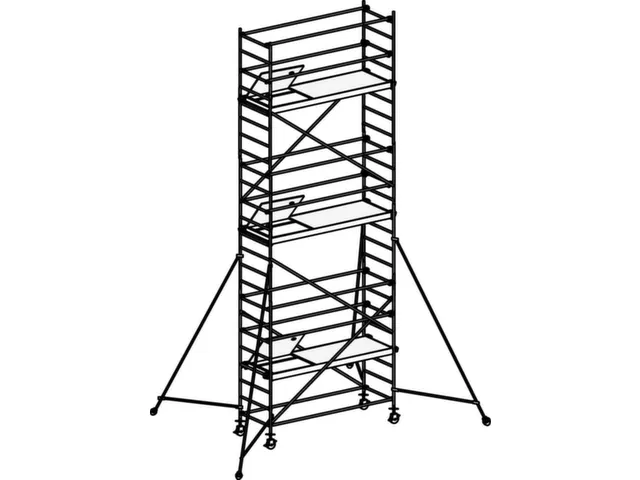 échafaudage roulant,portée H 7,4m,échafaudage H 6,64m