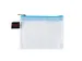 Trousse Foldersys PVC transparent A7 avec fermeture éclair turquoise