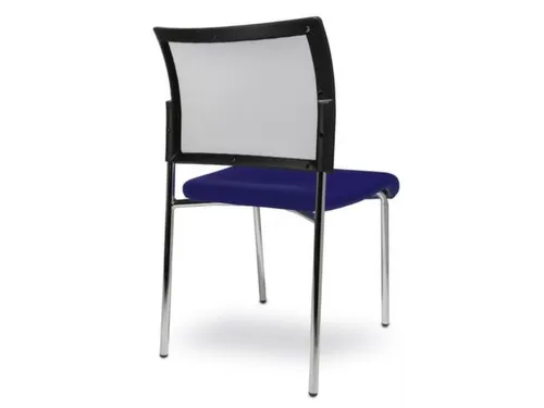 Bezoekersstoel Zitting Donkerblauw Stof Rug Netbekleding Zwart
