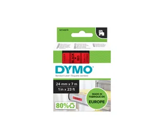 Labeltape Dymo 18053 LabelManager D1 polyester 24mm zwart op rood - 1