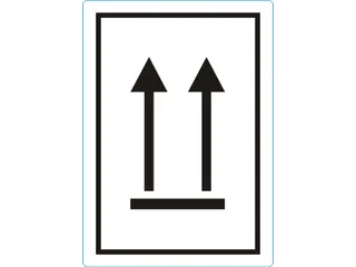 Etiket ZWARTE PIJL OMHOOG 1000 etiketten per rol 74x105mm - 1
