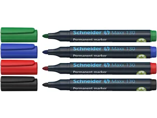 Permanent marker Schneider Maxx 130 rond 1-3mm assorti 4 stuks - 3
