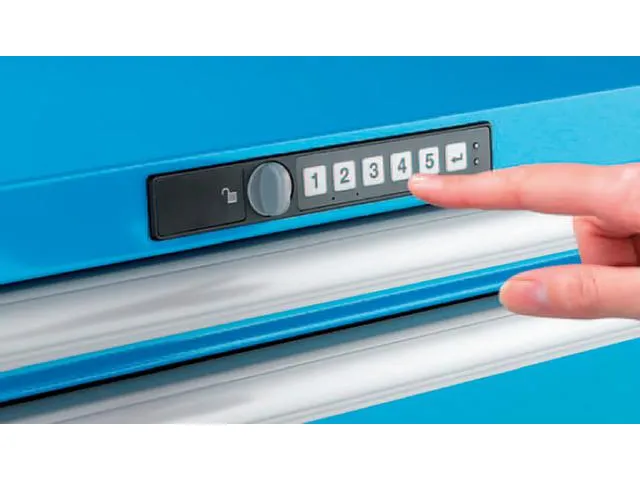 Établi Hxlxp 850X2000X800Mm 5Tiroirs Code-Lock Hêtre 50Mm Finition R