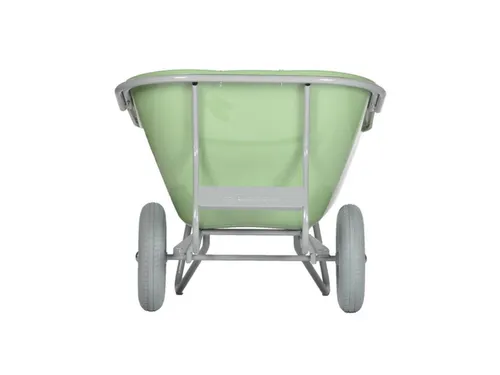 aluminium kruiwagen,230l,HxBxD 730x900x1600mm,HDPE-bak,groen,aluminium