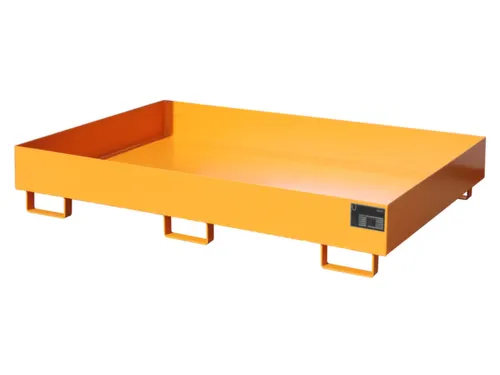 stellingopvangbak,opvangvol. 240l,HxBxD 250x1750x1300mm,staal,RAL2000