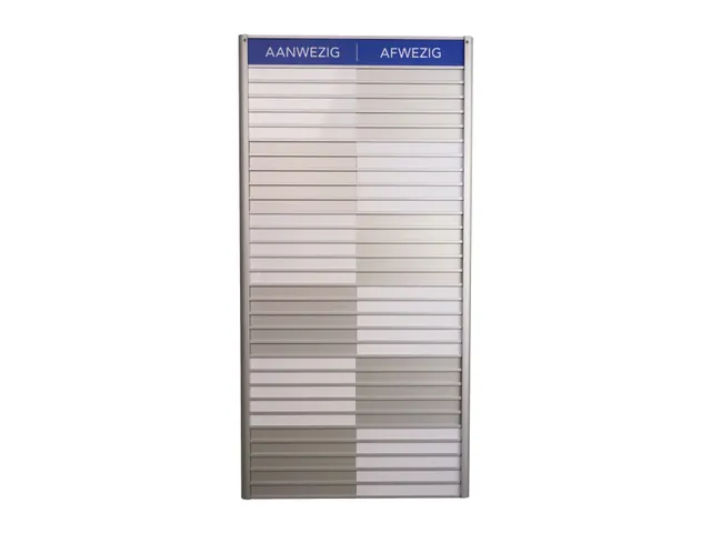 Menoor In-Uit bord 30 namen Aluminium Aanwezig/Afwezig Blauw