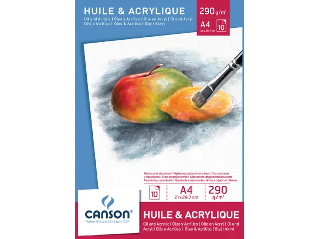 Schilderpapier Canson Graduate Oil & Acrylic 20vel 290gr A4 natuurlijk
