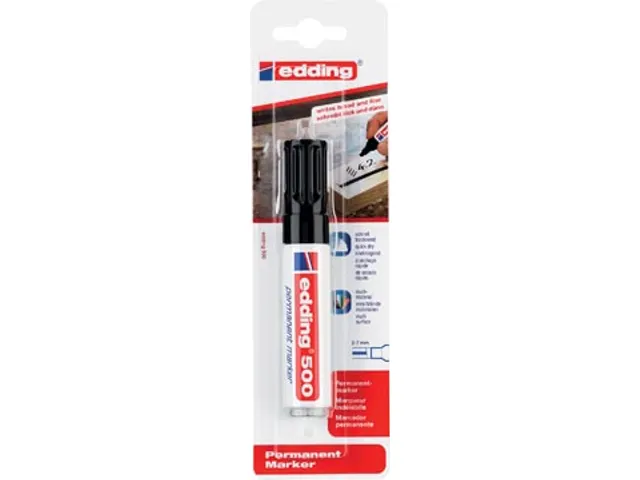 Permanente Marker E-500 Zwart, Op Blister