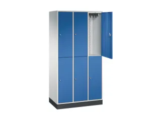 Dubbeldekse garderobekast,RAL 7035/RAL 5010,HxBxD 1950x920x500mm - 1